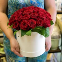 Red rose in a box - 25 pcs.
